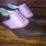 Men’s Cole Haan Saddle Shoes Brown With With Light Purple 10.5 M