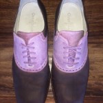 Men’s Cole Haan Saddle Shoes Brown With With Light Purple 10.5 M