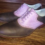 Men’s Cole Haan Saddle Shoes Brown With With Light Purple 10.5 M