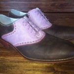 Men’s Cole Haan Saddle Shoes Brown With With Light Purple 10.5 M