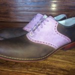 Men’s Cole Haan Saddle Shoes Brown With With Light Purple 10.5 M