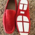 new red suede Hugo Boss mocassin/loafer Shoes sz. 9 (UK 8)