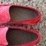 new red suede Hugo Boss mocassin/loafer Shoes sz. 9 (UK 8)