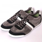 Hugo Boss Men’s Akeen 50247604 Fahion Sneakers Grey Black Suede Leather Size 10