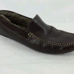 COLE HAAN Brown Leather Driving Mocs Fur Lined Loafers Mens size 7.5 M