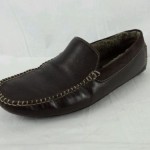 COLE HAAN Brown Leather Driving Mocs Fur Lined Loafers Mens size 7.5 M