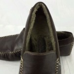 COLE HAAN Brown Leather Driving Mocs Fur Lined Loafers Mens size 7.5 M