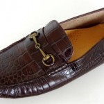 Men’s COLE HAAN Crocodile Print Leather Horsebit Loafers Shoes Size 9 M Brown
