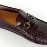 Men’s COLE HAAN Crocodile Print Leather Horsebit Loafers Shoes Size 9 M Brown