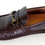 Men’s COLE HAAN Crocodile Print Leather Horsebit Loafers Shoes Size 9 M Brown
