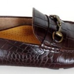 Men’s COLE HAAN Crocodile Print Leather Horsebit Loafers Shoes Size 9 M Brown