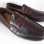 Cole Haan Croco Print Leather Leather Fashion Moccasin Strap Driving Loafers 13