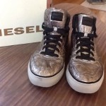 diesel Invasion Top Mens Shoes US 12 Silver Sneakers Tennis High tops Diesel