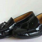 EUC!  COLE HAAN men’s black leather slip on tasseled moccasins loafers sz 10.5 D