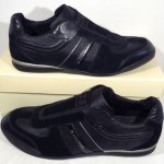 $125 NIB Hugo Boss MensOrange Kempton I Black Athletic Sneakers Left 12, Right 9