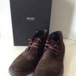 Hugo Boss BONTIO DARK BROWN Fashion Dress Boot Shoes MENS SZ 8 DQ-1