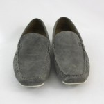 MEN’S BOSS HUGO BOSS GRAY SUEDE ROUNDED TOE DRIVING MOCCASINS  SHOES