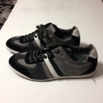 Brand New Hugo Boss Men’s Akeen 50247604 Sneakers Grey Black Leather Sz 11