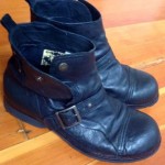 Black Leather Diesel Mardlabor Buckle Biker Boots Size 10 US/43 EU Retail $220