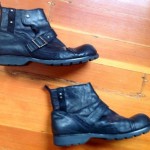 Black Leather Diesel Mardlabor Buckle Biker Boots Size 10 US/43 EU Retail $220
