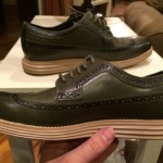 NEW Cole Haan Nike Lunargrand Long Wing Tip Oxford – Sz 8.5 Green Fatigue/Taupe