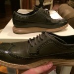 NEW Cole Haan Nike Lunargrand Long Wing Tip Oxford – Sz 8.5 Green Fatigue/Taupe
