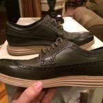NEW Cole Haan Nike Lunargrand Long Wing Tip Oxford – Sz 8.5 Green Fatigue/Taupe