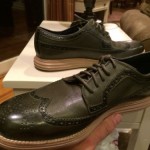 NEW Cole Haan Nike Lunargrand Long Wing Tip Oxford – Sz 8.5 Green Fatigue/Taupe
