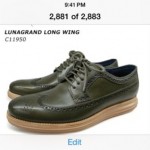 NEW Cole Haan Nike Lunargrand Long Wing Tip Oxford – Sz 8.5 Green Fatigue/Taupe