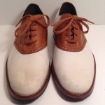 Cole Haan Mens Size 10.5 M White & Tan Leather Saddle Oxford Shoes