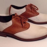 Cole Haan Mens Size 10.5 M White & Tan Leather Saddle Oxford Shoes