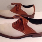Cole Haan Mens Size 10.5 M White & Tan Leather Saddle Oxford Shoes