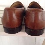 COLE HAAN BRAGANO Italy Mens Leather Brown With Tan Fabric Loafers Sz 9.5D