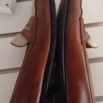 COLE HAAN BRAGANO Italy Mens Leather Brown With Tan Fabric Loafers Sz 9.5D