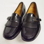 COLE HAAN Men 8-D Black Leather Slipon Monk Strap Loafer Moc Shoes