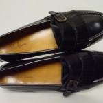 COLE HAAN Men 8-D Black Leather Slipon Monk Strap Loafer Moc Shoes