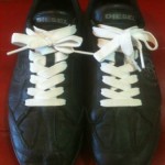 DIESEL Mens Leather Sneakers Black Sz 9 Free Shipping