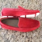 new red suede Hugo Boss mocassin/loafer Shoes sz. 9 (UK 8)