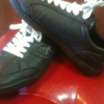 DIESEL Mens Leather Sneakers Black Sz 9 Free Shipping