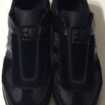 NIB Hugo Boss Orange Men’s Kempton Black/Silver Leather/Canvas Sneak