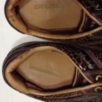 Diesel Men’s Ganoe Brown/Tan Snakeskin Print Leather Casual Shoe/Sneaker Size 13