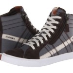 Diesel Mens D-String Textile Lace Up Sneakers Shoes Castlerock Coffee SIZE 10