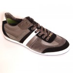 Hugo Boss Men’s Akeen 50247604 Fahion Sneakers Grey Black Suede Leather Size 10
