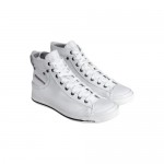 Diesel Mens Exposure I White Leather High Top Sneakers Shoes