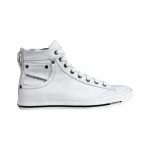 Diesel Mens Exposure I White Leather High Top Sneakers Shoes