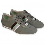 Hugo Boss Mens Victoire Station Gray  Cotton Lace Up Sneakers Shoes