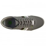 Hugo Boss Mens Victoire Station Gray  Cotton Lace Up Sneakers Shoes