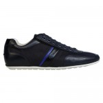 Hugo Boss Mens Thatoz Blue  Leather & Nylon Lace Up Sneakers Shoes