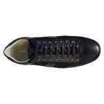 Hugo Boss Mens Thatoz Blue  Leather & Nylon Lace Up Sneakers Shoes