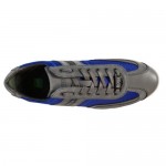 Hugo Boss Mens Stiven Gray Blue Suede & Nylon Lace Up Sneakers Shoes